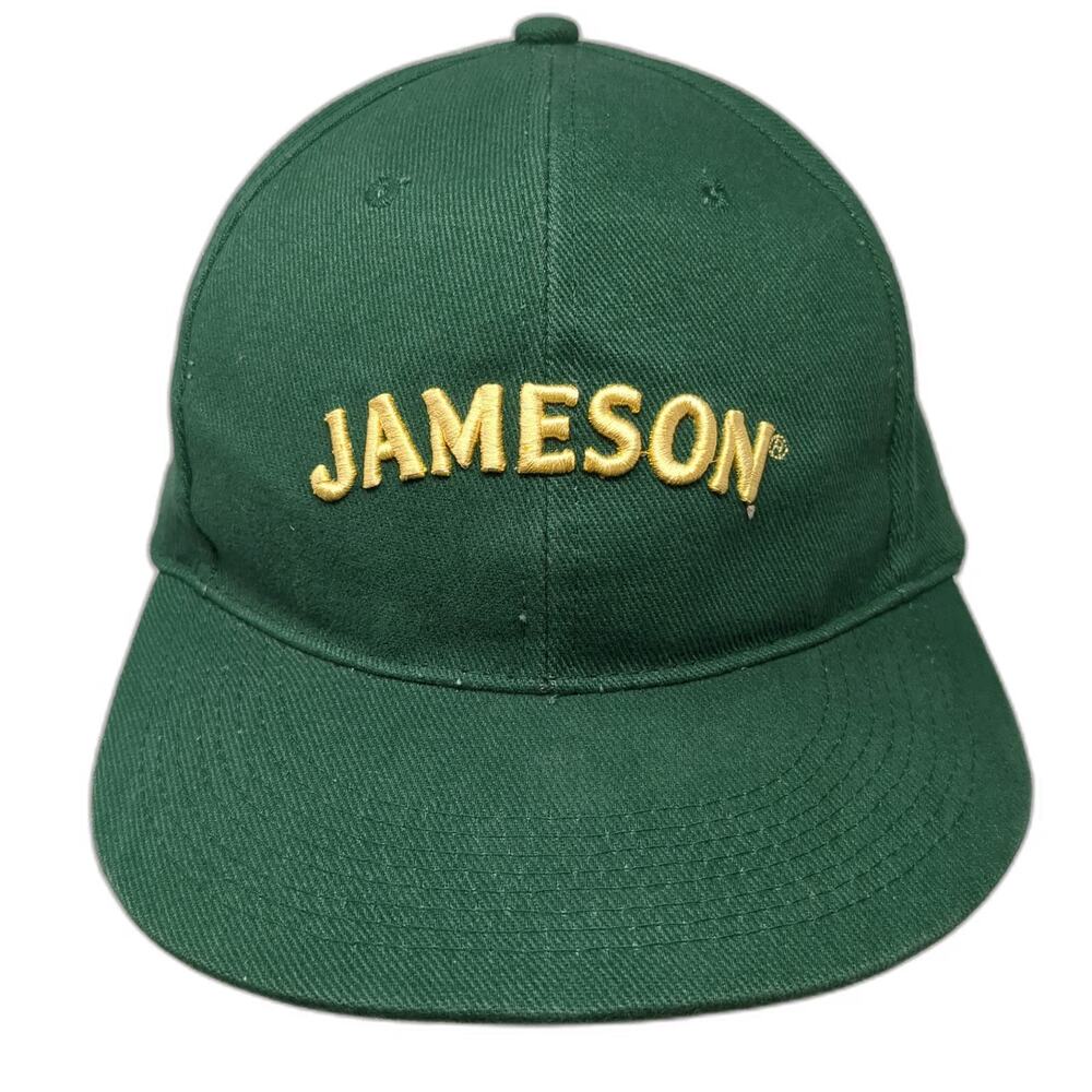 Jameson Snapback Hat Green One Size Embroidered Logo 100% Cotton Adjustable